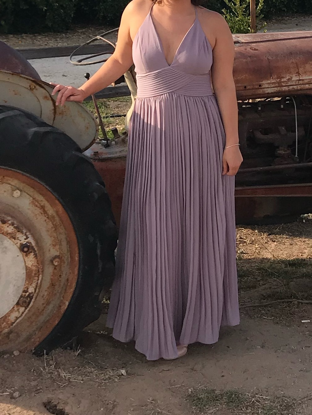 Fashion Nova Mauve Pleated Spaghetti-Strap Maxi Dress - Picture 5 of 5